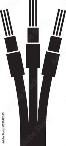 Illustration of fiber optic cables electrical wires modern technology element