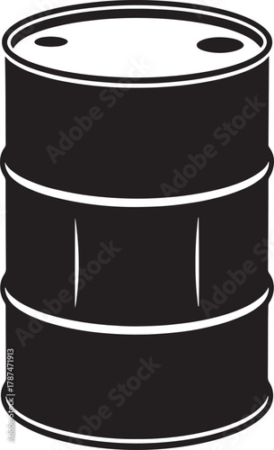 Oil barrel vector illustration used for fuel storage and petroleum transportation