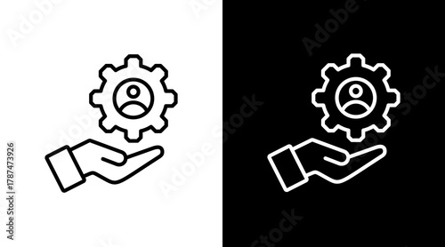 Support White Icon Set Design