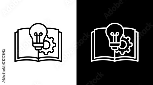 Skills Development White Icon Set Design