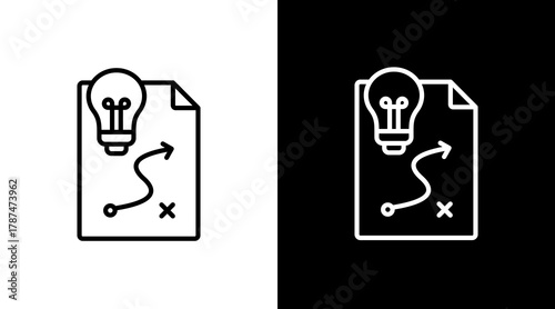Innovation Strategy White Icon Set Design