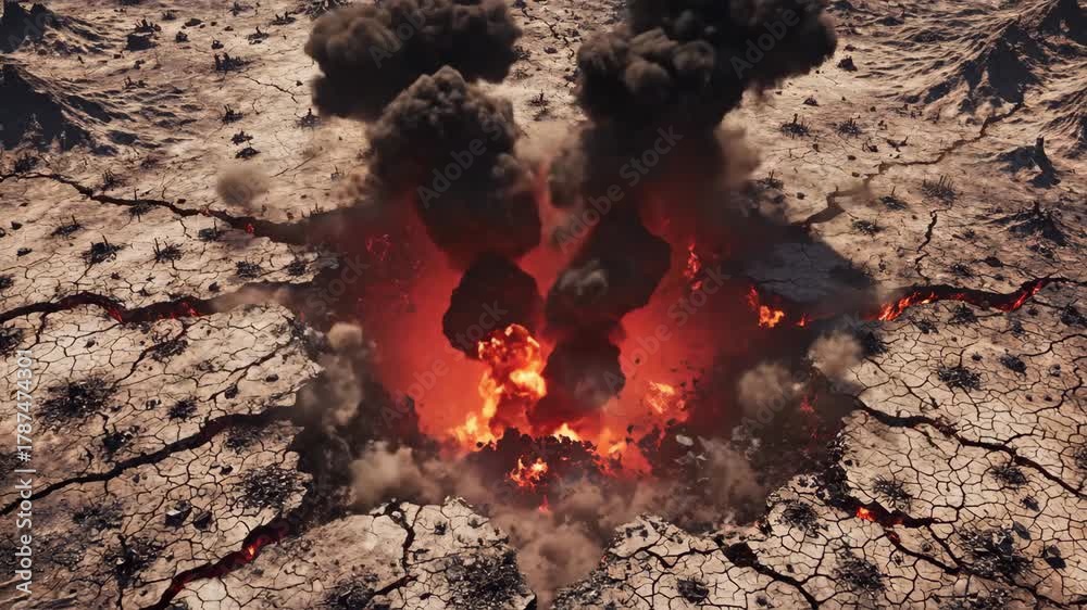 Witness the awe-inspiring eruption of a volcano as it bursts through ...