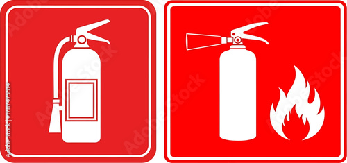 Fire Safety Icons Fire Extinguisher & Flame Icons for Emergency and Prevention Purposes