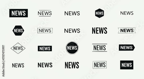 Collection of News, Media, and Broadcasting Vector Logo Icons Set