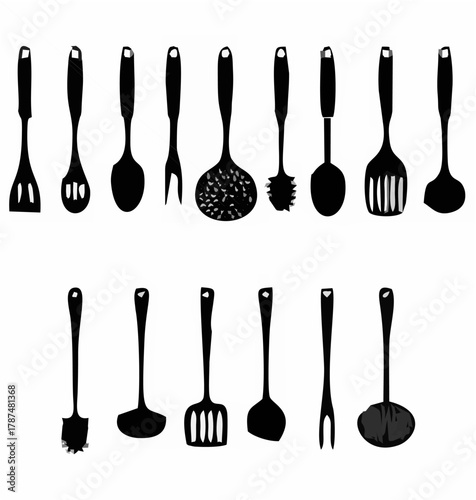 Kitchen Utensils Silhouette.eps