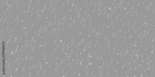 Realistic rain drops, rainfall and snowfall on transparent background with natural wet water effect, misty drizzle and heavy rain atmosphere creating dynamic outdoor snow falling weather scene