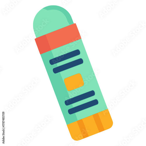 glue stick school stationary appliance education flat color vector illustration template design