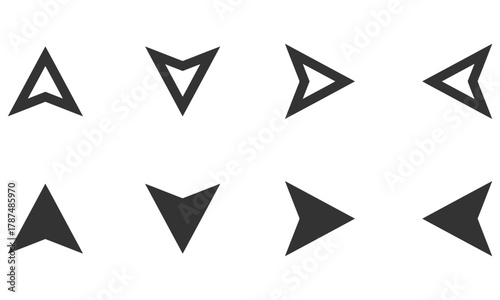 Triangle arrows icon set vector illustration