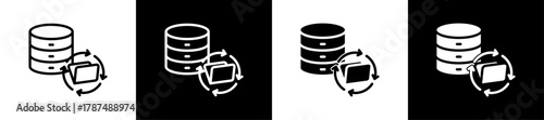 Digital Id Backup Line And Solid Icon In White And Glyph Background