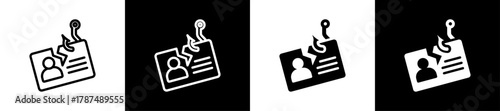 Identity Fraud Protection Line And Solid Icon In White And Glyph Background