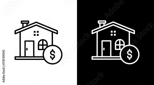 Investment White Icon Set Design