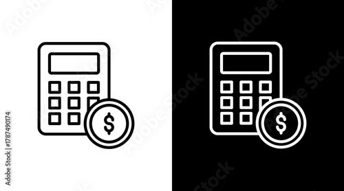 Investment White Icon Set Design