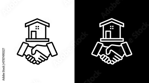 Agreement White Icon Set Design