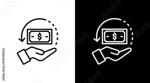 Repayment White Icon Set Design