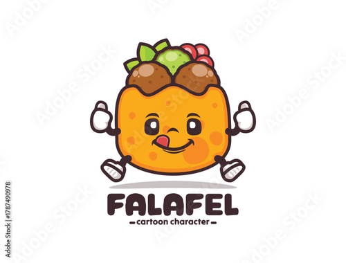 falafel cartoon culinary mascot