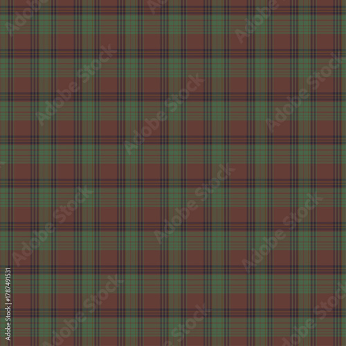 Seamless red,brown,green, lemon,teal and black plaid twill check pattern for fabric design.