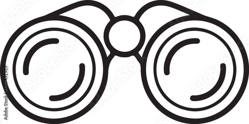 Simple outline icon of binoculars for observation