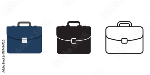 Business briefcase set design a vector illustration of professional bags representing job interview and office work