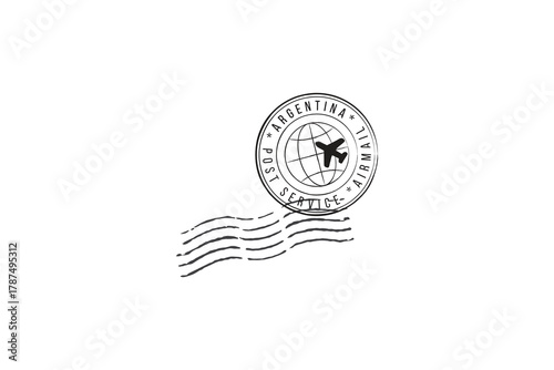 Postage stamp Argentina. Rubber postal stamp Argentina. Vintage vector illustration in grunge style.