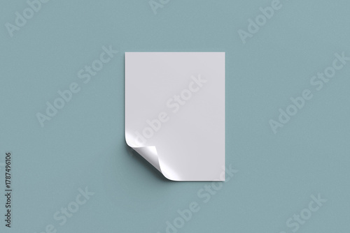 A4 or A5 paper for mockup with blue background