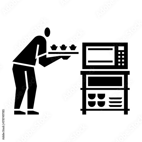 baking glyph icon. pastry illustration.