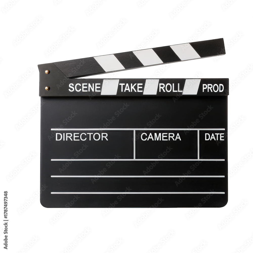 Fototapeta premium Movie clapper board scene take roll and production tool film