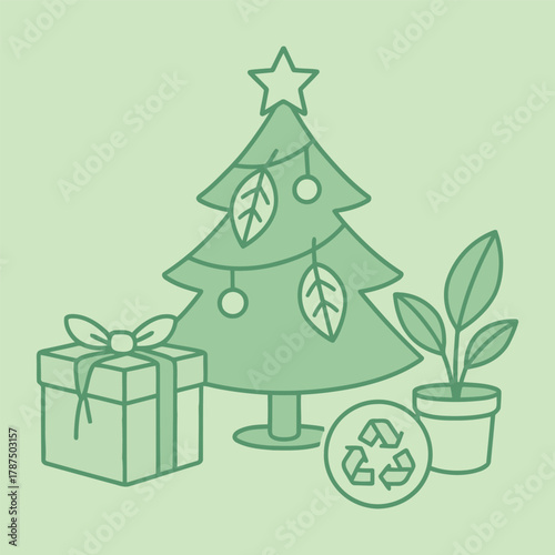 A red acoustic guitar decorated with lights and musical notes illustration