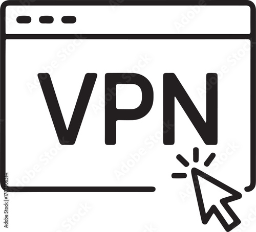 Vpn connection icon with cursor clicking