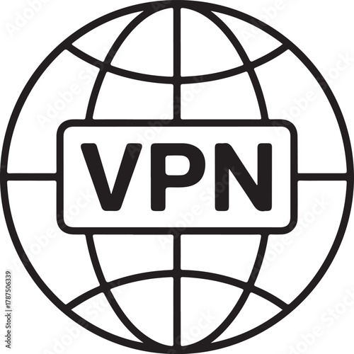 Global vpn network security and privacy icon