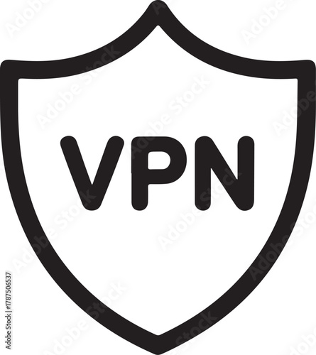 Vpn shield icon for online security and privacy