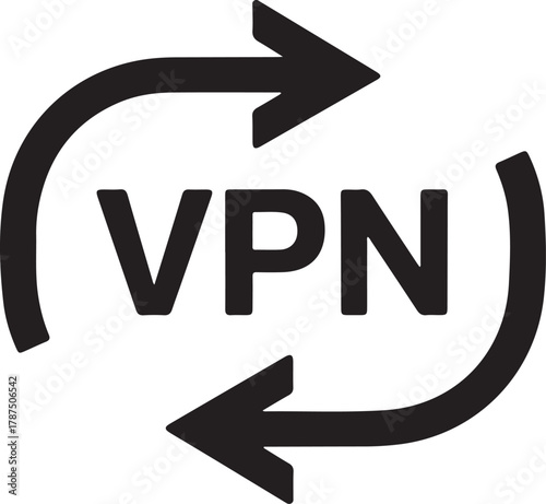 Vpn icon with circular arrows for security