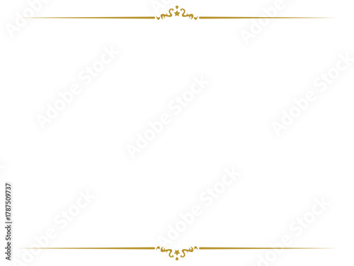 アンティークデザインの上下フレーム/星/ゴールド/イラスト/素材