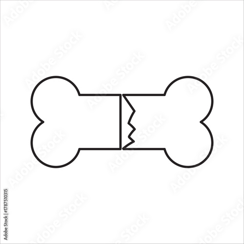 Editable dog chew bone vector icon. Veterinary medicine, animals, pet care, pet shop. on a white background.