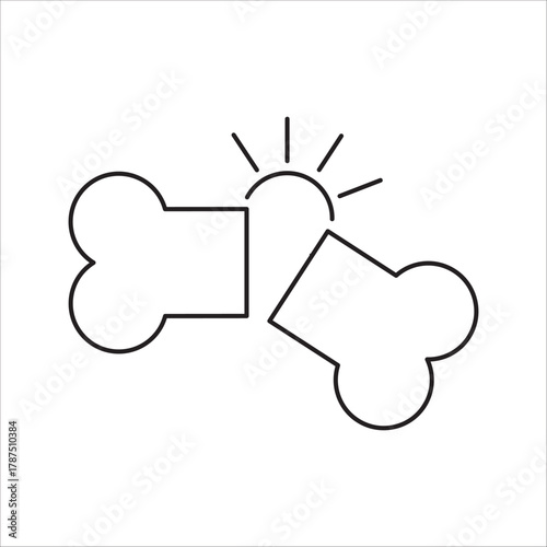 Editable dog chew bone vector icon. Veterinary medicine, animals, pet care, pet shop. on a white background.