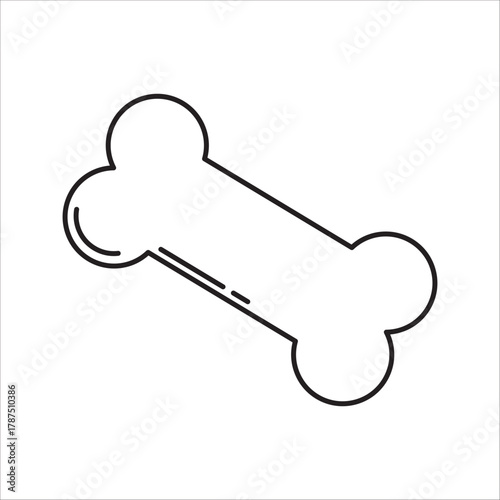Editable dog chew bone vector icon. Veterinary medicine, animals, pet care, pet shop. on a white background.