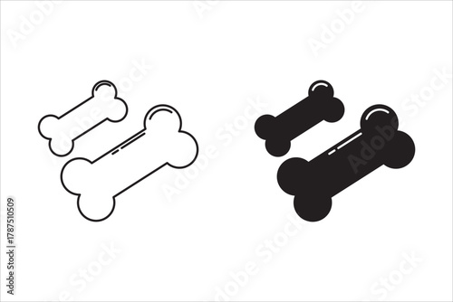 Editable dog chew bone vector icon. Veterinary medicine, animals, pet care, pet shop. on a white background.