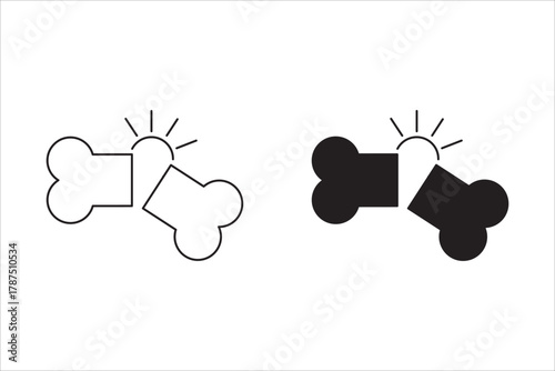 Editable dog chew bone vector icon. Veterinary medicine, animals, pet care, pet shop. on a white background.
