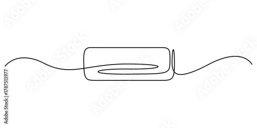 Continuous one line art drawing of AC indoor unit. Air conditioner single line art minimalist style vector illustration