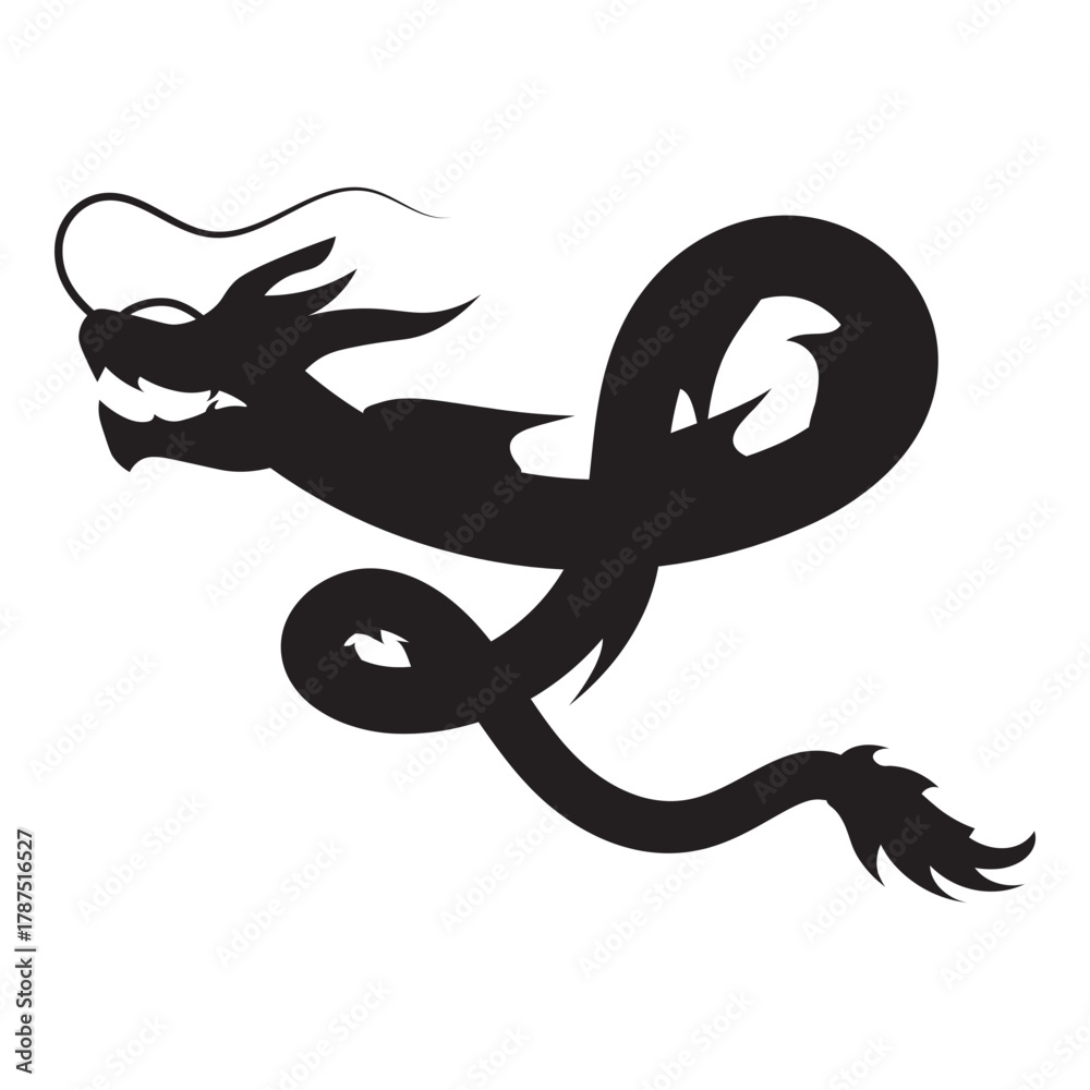 Fototapeta premium Chinese Dragon Silhouette