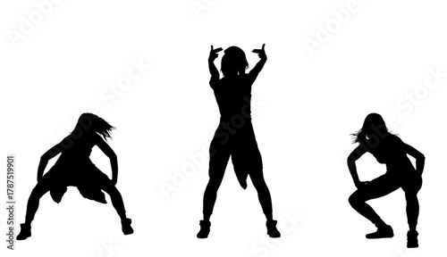 Bachelorette party dancer woman people vector silhouette illustration. Nightlife crew modern dancing disco club lesbian event girl birthday celebration. Teenager good mood fun entertainment urban lady