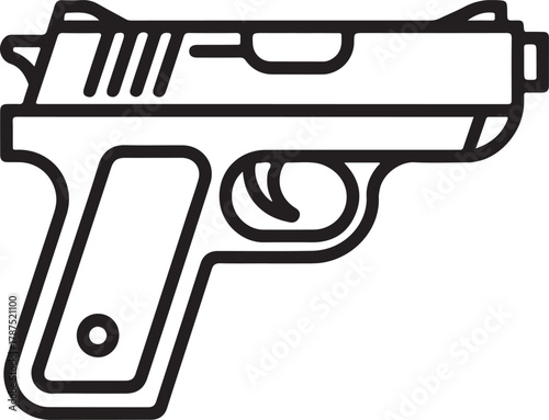 Simple outline icon of a handgun pistol