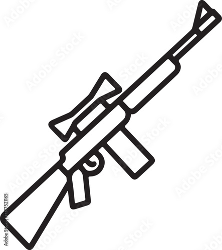 Cartoon sniper rifle with scope illustration