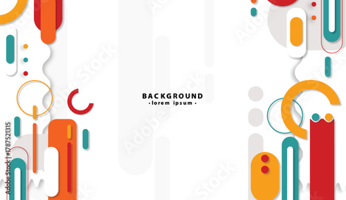Abstract background with vibrant shapes and colors, perfect for modern design projects, flyers, and digital artwork. Trendy and eyecatching.