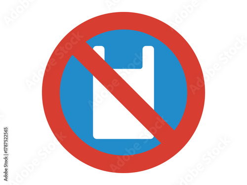 No plastic bag sign, a symbol of environmental protection and sustainability in a vector design