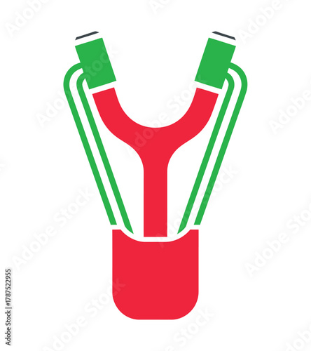 A colorful slingshot illustration, perfect for games, childhood memories, and playful designs with a touch of nostalgia