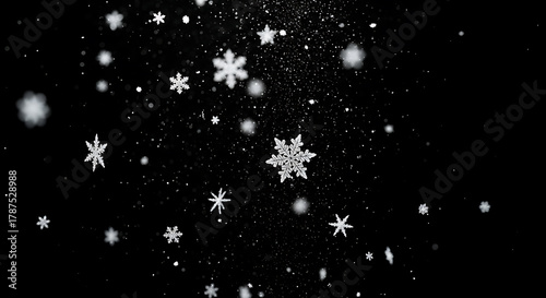 Wallpaper Mural Clean, detailed texture of sparkling snow on a black screen. Torontodigital.ca