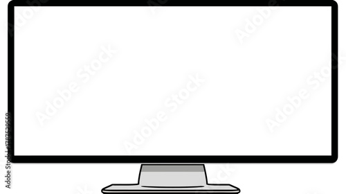 Sleek computer monitor with a blank white screen, isolated on a clean background, ideal for digital content and design concepts