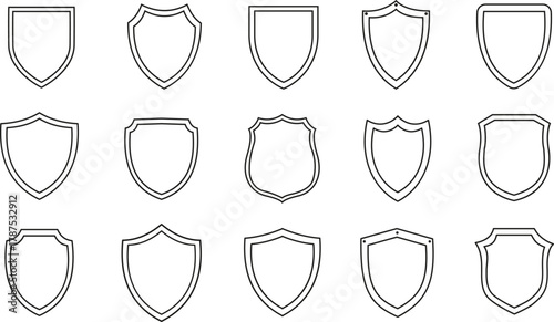 Clipart shield vector collection security badge outline templates