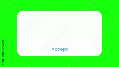 White System Alert Dialogue Box Green Screen Accept Confirmation