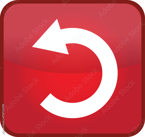 Red redo button graphic design undo symbol vector illustration art